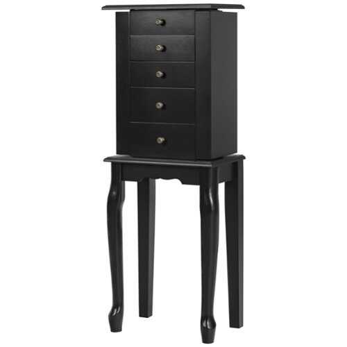 Rent to own Costway - Jewelry Cabinet Storage Chest Standing Organizer Mirror - Black