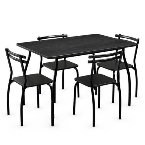 Rent to own Costway 5 Piece Dining Set Table 30.0" And 4 Chairs Home Kitchen Room Breakfast Furniture - Black