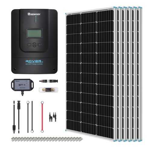 Rent to own Renogy 600 Watt Monocrystalline Solar Kit w/ 6 Pcs 100W Solar Panel and 60A MPPT Charge Controller - Black