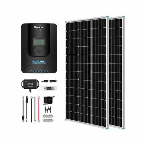 Rent to own Renogy 200 Watt 12 Volt Monocrystalline Solar Kit w/ 2 Pcs 100W Solar Panel and 20A MPPT Charge Controller - Black