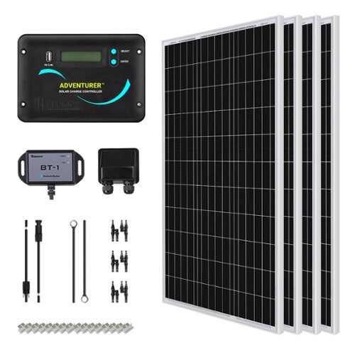 Rent to own Renogy 400 Watt Monocrystalline Solar Kit w/ 4 Pcs 100W Solar Panel and 30A PWM Charge Controller - Black