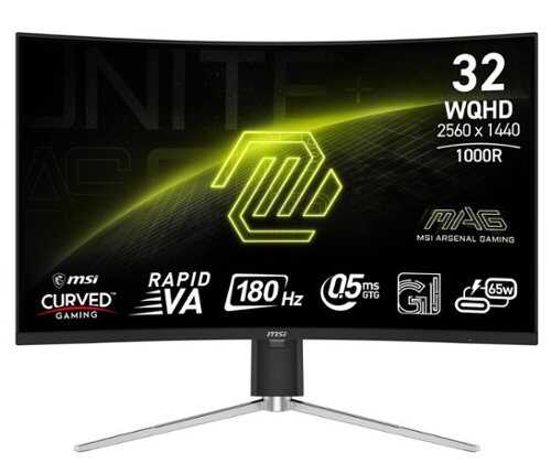 Rent to own MSI - MAG 325CQRF QD  E2 31.5" LCD QHD 180Hz 0.5ms Adaptive Sync Gaming Monitor with HDR Ready(DisplayPort, HDMI,USB) - Metallic Black