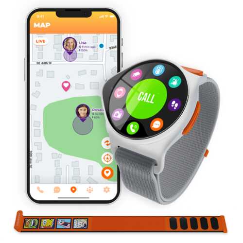 Rent to own NickWatch - GPS Tracking Smartwatch by Nickelodeon with App, Chat & Call, SOS Call, Motion Games, Step Counter, School Mode & More - White