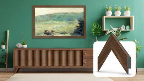 Rent to own Deco TV Frames - 55" Slim Bezel for Samsung The Frame TV - Museum Walnut