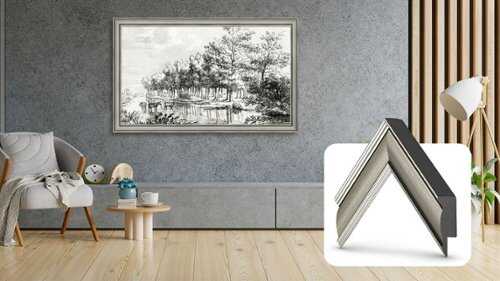 Rent to own Deco TV Frames - 55" Slim Bezel for Samsung The Frame TV - Industrial Nickel
