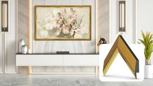 Rent to own Deco TV Frames - 43" Slim Bezel for Samsung The Frame TV - Modern Gold Leaf