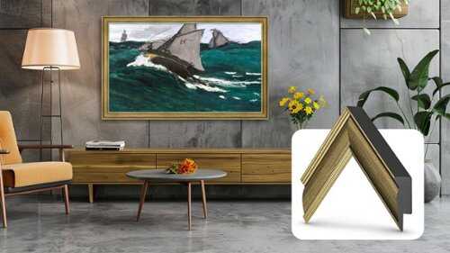 Rent to own Deco TV Frames - 55" Slim Bezel for Samsung The Frame TV - Industrial Brass