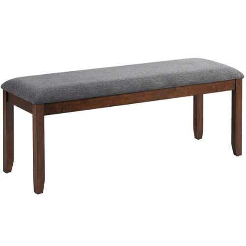 Rent to own Costway Dining Bench Upholstered Entryway Bench Footstool Kitchen w/ Wood Legs - Grey, Brown