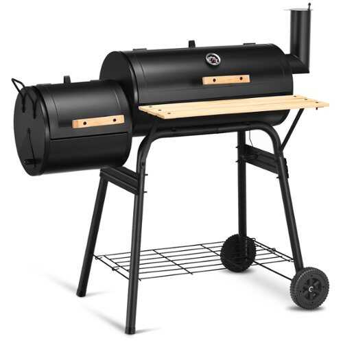 Rent to own Costway Outdoor BBQ Grill Charcoal Barbecue Pit Patio Backyard Meat Cooker Smoker - Black