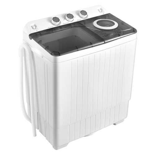 Rent to own Costway - 26 lb. Portable Semi-Automatic Twin Tub Washing Machine with Drain Pump - Gray and White