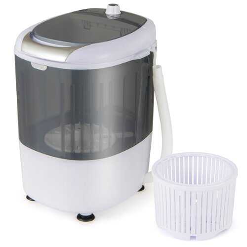 Rent to own Costway - Portable Mini Counter Top Washing Machine 5.5 lb. Spin Basket Laundry - Grey and White