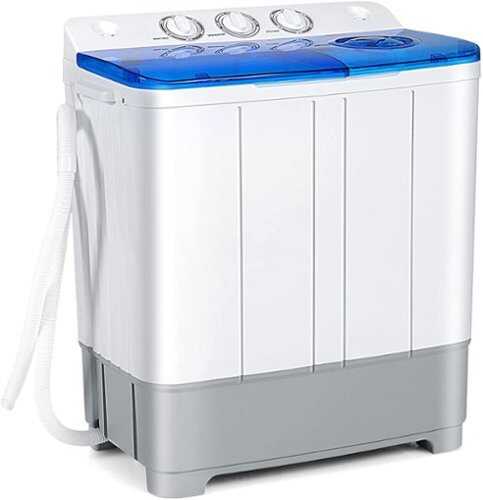 Rent to own Costway - 13.2 lb. Portable Twin Tub Washing Machine Washer and Spinner 8.8 lb. - Blue and White