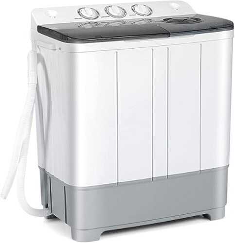 Rent to own Costway - 13.2 lb. Portable Twin Tub Washing Machine Washer and Spinner 8.8 lb. - Grey and White