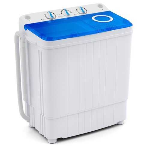 Rent to own Costway - Portable Washing Machine 17.6 lb. Twin Tub Laundry Washer with Drain Pump Blue - White and Blue