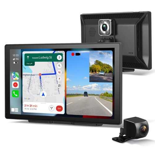 Rent to own Rexing - 4K+1080p Dash Cam with CarPlay & Android Auto, WiFi, GPS, and Parking Mode for Seamless Connectivity - Black