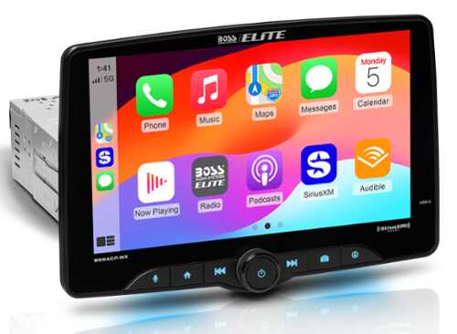 Rent to own BOSS Audio - BOSS Elite Single-DIN Car Stereo Wireless Apple CarPlay Android Auto, 9-Inch Floating Touchscreen, Sirius XM-Ready - Black