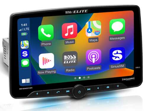 Rent to own BOSS Audio - BOSS Elite Single-DIN Car Stereo Wireless Apple CarPlay Android Auto, 12-Inch Floating Touchscreen, Sirius XM-Ready - Black