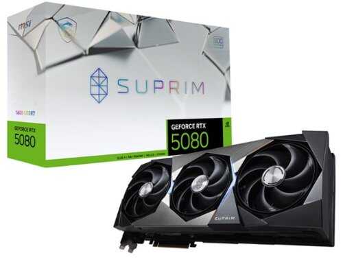 Rent to own MSI - NVIDIA GeForce RTX 5080 16G SUPRIM SOC 16GB GDDR7 PCI Express Gen 5 Graphics Card - Black