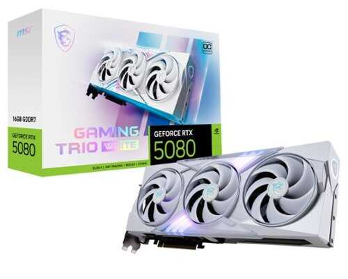Rent to own MSI - NVIDIA GeForce RTX 5080 16G GAMING TRIO OC 16GB GDDR7 PCI Express Gen 5 Graphics Card - WHITE
