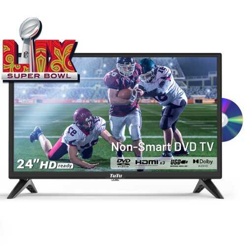 Rent to own TuTu - 24" HD 2K LED TV with Built-in DVD Player Compatible HDMI, RCA, USB, RF, PC Audio, 3.5mm, TV or Monitor for Super Bowl