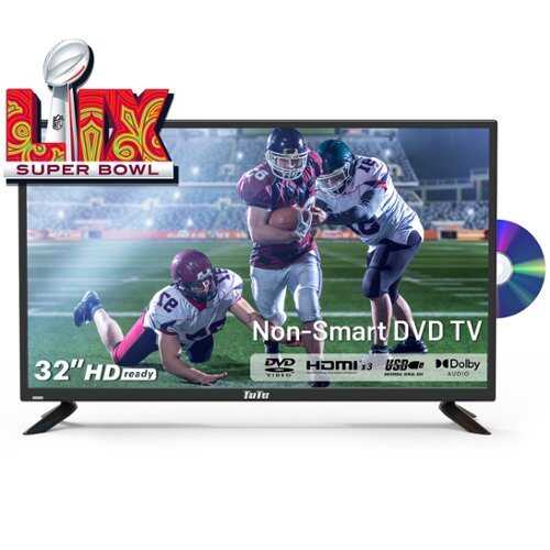 Rent to own TuTu - 32" HD 2K LED TV or Monitor for Super Bowl with Built-in DVD Player, Dolby Audio, HDMI, RCA, USB, for Home, Office, RV