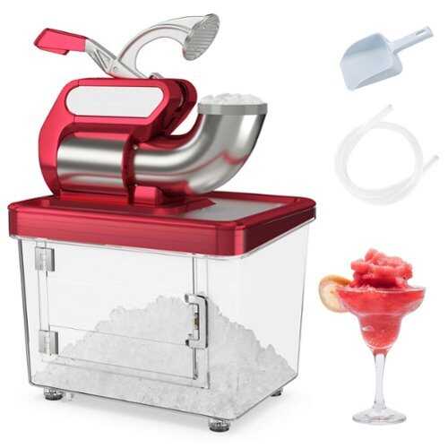 Rent to own Costway 660 lb/H Commercial Ice Crusher with Dual Blades Safety On/Off Switch for Home - Red