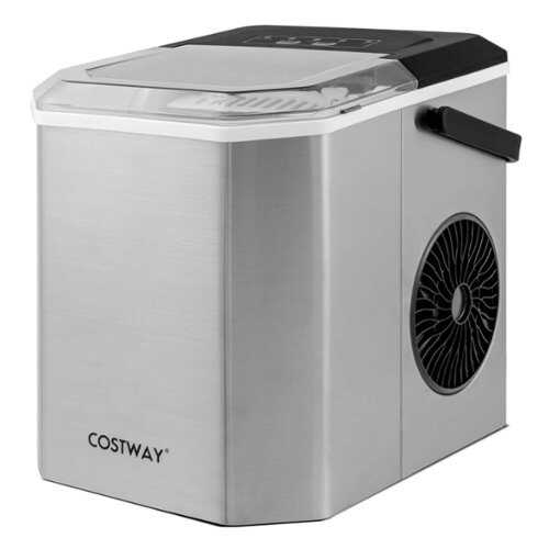 Rent to own Costway Countertop Ice Maker Portable Ice Making Machine 6-13 Mins 9 Ice 26.5 lbs/24 Hrs Silver - Silver