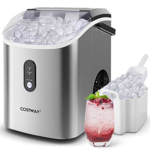 Rent to own Costway Countertop Ice Maker with Soft Chewable Pellet Ice  Ready in 6 Mins Silver - Silver