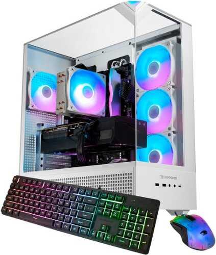 Rent to own iBUYPOWER - Element 9 White Gaming Desktop PC - AMD Ryzen 7 8700F, NVIDIA GeForce RTX 5060 8GB, 16GB DDR5 RGB,1TB NVMe - White