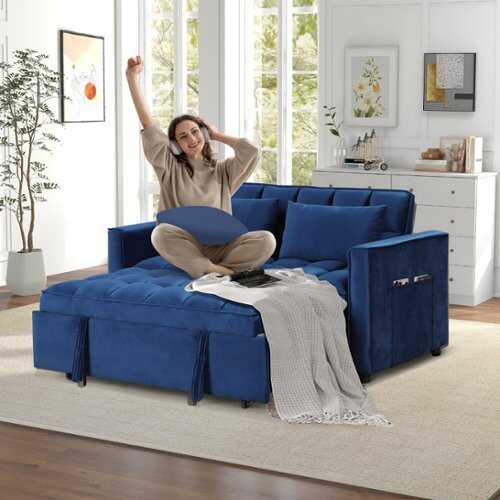 Rent to own Bestier Comfortable Sofa Bed - Multi-functional Sofa Bed with Cup Holder and USB Port - Blue