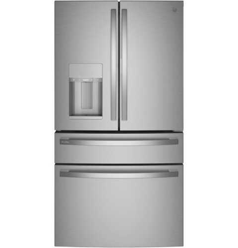 Rent to own GE Profile - 22.3 Cu. Ft. 4-Door French Door Counter-Depth Smart Refrigerator with Door-in-Door Storage - Stainless Steel