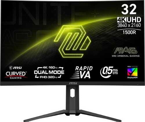 Rent to own MSI - MAG 321CUPDF 32" UHD Dual Freq.(UHD:160Hz/FHD:320) 1ms Adaptive Sync Gaming Monitor (DisplayPort, HDMI, USB-C) - Black