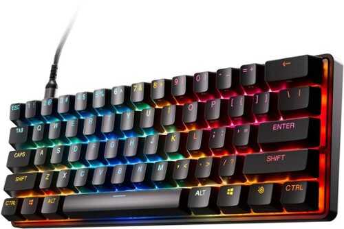 Rent to own SteelSeries - Apex Pro Mini Gen 3 60% V2 Wired Mechanical OmniPoint Adjustable Gaming Keyboard with Rapid Tap, Rapid Trigger - Black