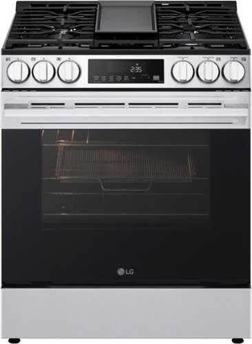 Rent to own LG - 5.8 Cu. Ft. Slide-In Gas True Convection Smart Range with EasyClean, Air Fry and Premium Handle - PrintProof Stainless Steel