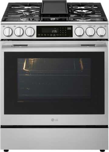 Rent to own LG - 6.3 Cu. Ft. Slide-In Gas True Convection Smart Range with EasyClean, Air Fry and Premium Handle - PrintProof Stainless Steel
