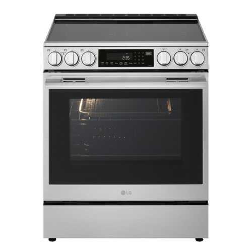 Rent to own LG - 6.3 Cu. Ft. Slide-In Electric True Convection Smart Range with Air Fry and Premium Handle - PrintProof Stainless Steel