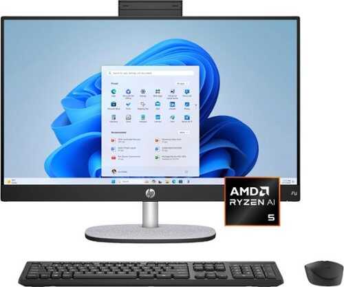 Rent to own HP - Copilot+ PC 24" Full HD Touch-Screen All-in-One with Adjustable Height - AMD Ryzen AI 5 - 16GB DDR5 Memory - 512GB SSD - Jet Black