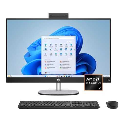 Rent to own HP - Copilot+ PC 27" Full HD Touch-Screen All-in-One with Adjustable Height - AMD Ryzen AI 7 - 16GB DDR5 Memory - 1TB SSD - Jet Black