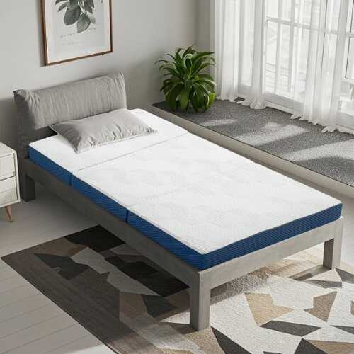 Rent to own Bestier 4" Tri-Fold Memory Foam Mattress Medium Firm Topper - Full
