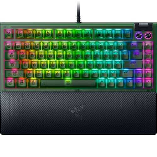 Rent to own Razer - Blackwidow V4 75% Wired Mechanical Orange Switch Gaming Keyboard with Hot-Swappable Design - Phantom Green