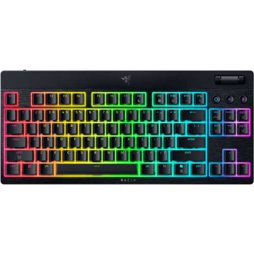 Rent to own Razer - BlackWidow V4 Low-profile HyperSpeed Wireless TKL Mechanical Yellow Linear Switch Gaming Keyboard with Chroma RGB - Black