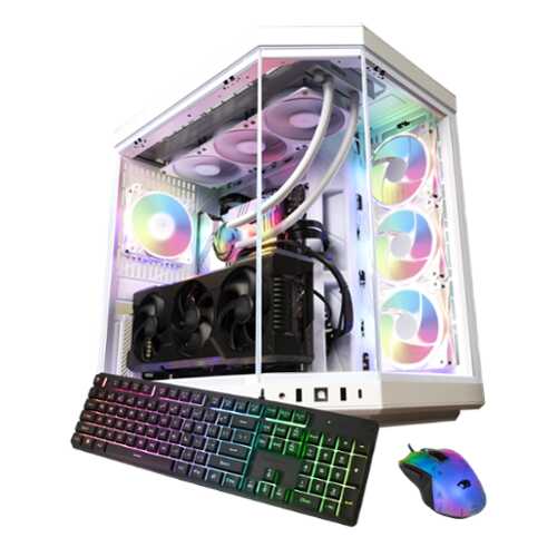 Rent to own iBUYPOWER - Y70 Snow White Gaming Desktop PC - AMD Ryzen 9 9900X, NVIDIA GeForce RTX 5070Ti 16GB, 64GB DDR5 RGB,1TB SSD - White