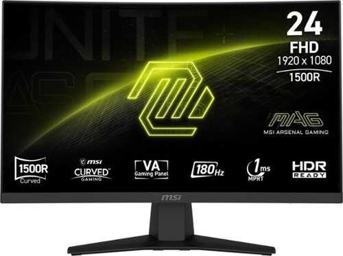 Rent to own MSI - MAG 244C 24" Curved FHD 180Hz 1ms Adaptive Sync Gaming Monitor with HDR ready  (DisplayPort, HDMI, 250cd) - Black