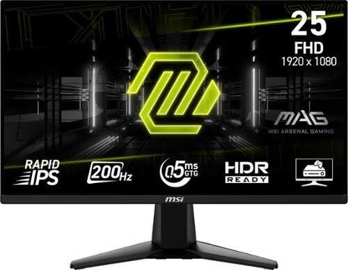 Rent to own MSI - MAG 255F E20 24.5" Rapid IPS LCD FHD 200Hz 0.5ms Adaptive sync Gaming Monitor with HDR Ready(DisplayPort, HDMI) - Metallic Black