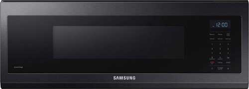 Rent to own Samsung - 1.1 cu. ft. Smart SLIM Over-the-Range Microwave with 400 CFM Ventilation - Matte Black Steel