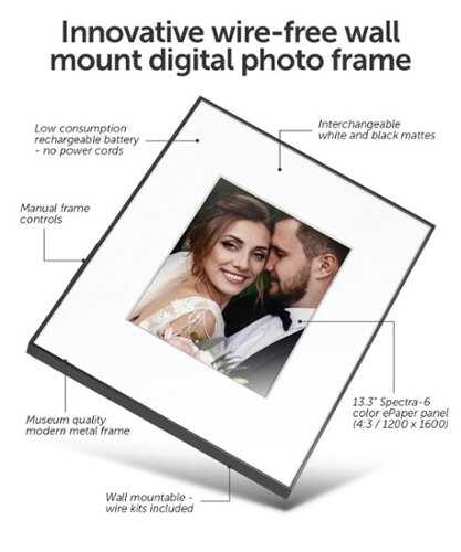 Rent to own Aluratek - 13.3" ePaper WiFi Digital Photo Frame with Built-In Battery