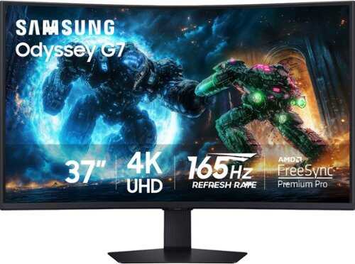 Rent to own Samsung - 37" Odyssey G75F 4K 165Hz 1ms AMD FreeSync Prem Pro Curved Gaming Monitor with HDR 600 (DisplayPort, HDMI) - Black