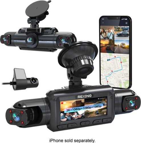 Rent to own Rexing - R4 Pro 4CH Dash Cam with Sony Sensor – 2K Front + 1080p x 3, WiFi, GPS, Loop Recording, Parking Mode, G-Sensor - Black