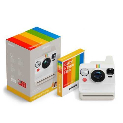 Rent to own Polaroid - Now Gen 3 Instant Camera + Color Film Bundle (8 Photos) - Pebble White