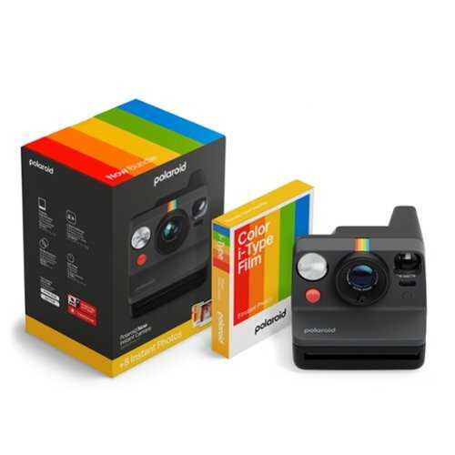 Rent to own Polaroid - Now Gen 3 Instant Camera + Color Film Bundle (8 Photos) - Black